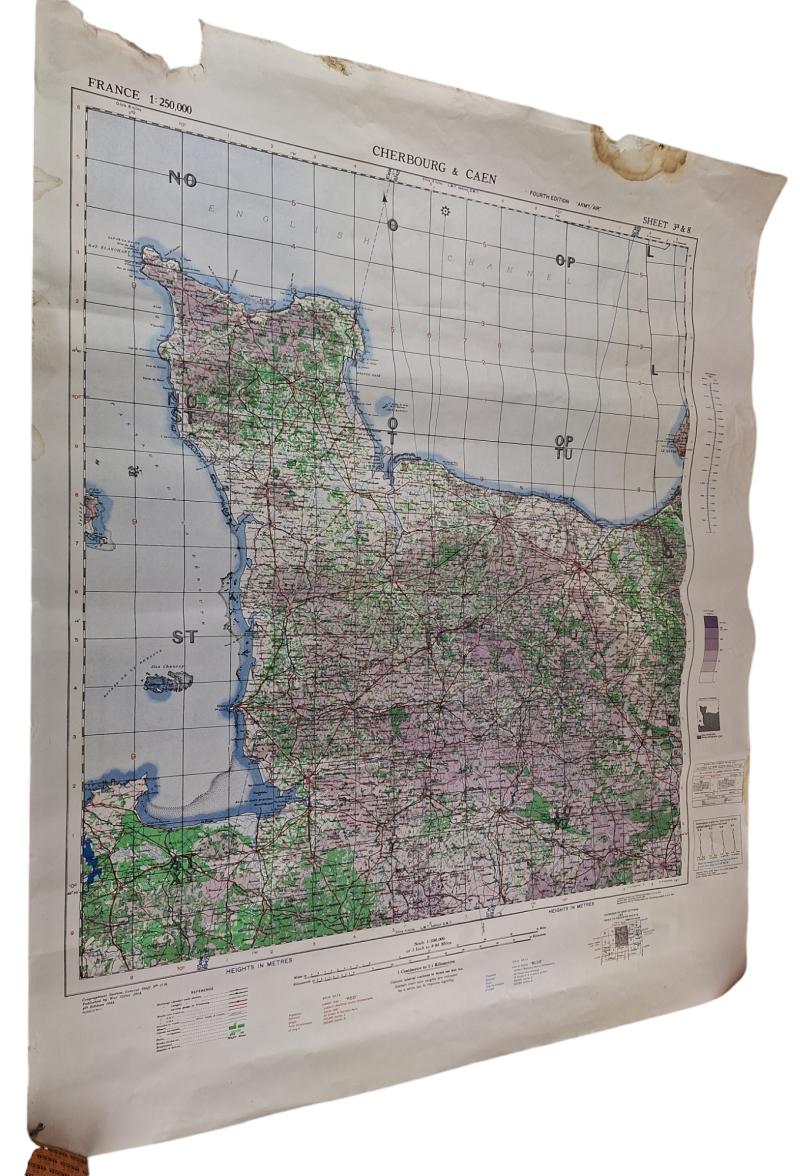 a us ww2 normandy map from cherbourg to caen