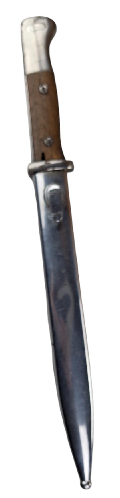 A K98 bajonet with no matching with a  chrome plated the scabbard