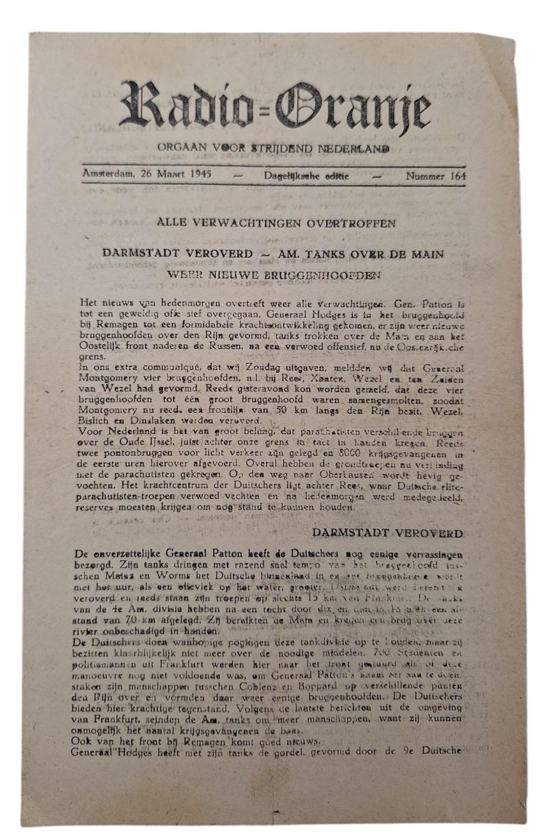 dutch ww2 radio orange resistance newspaper