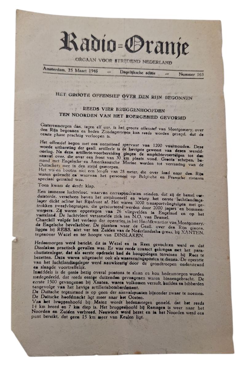 dutch ww2 radio orange resistance newspaper