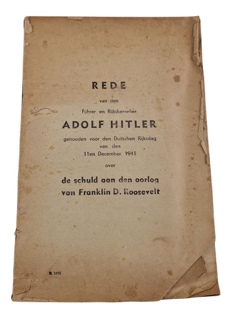 a translation booklet with the speech of adolf hitler