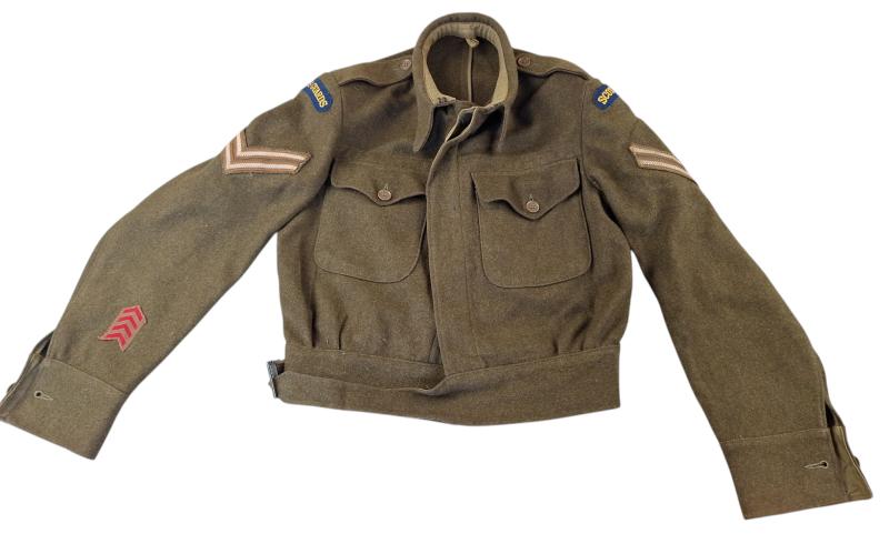 A british battledress with postwar scots guards shoulder  boards
