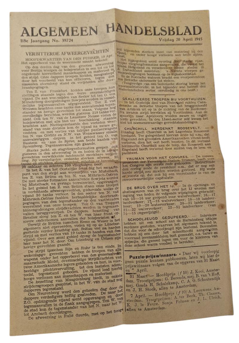 a small  Dutch ww2 newspaper in nice used condition the 