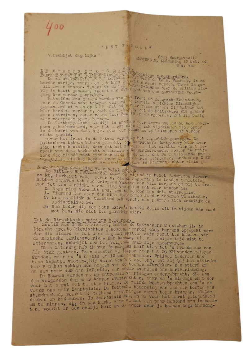 dutch ww2 het parool resistance newspaper