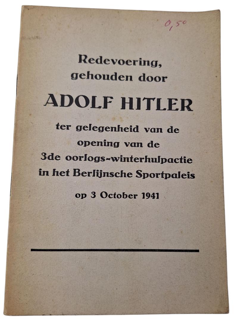 a translation booklet with the speech of adolf hitler