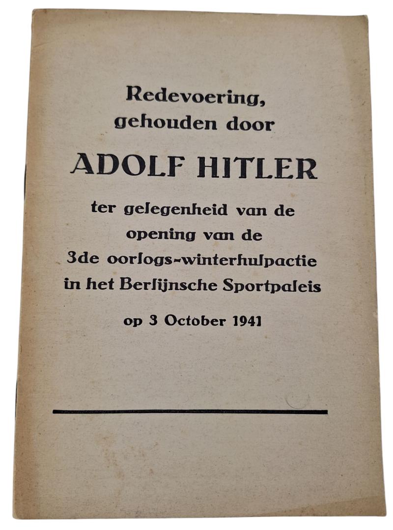 a translation booklet with the speech of adolf hitler