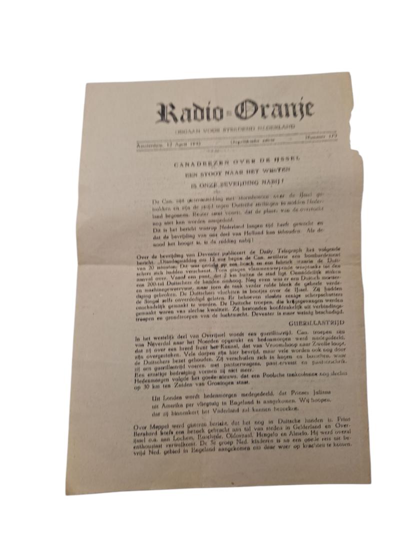 dutch ww2 radio orange resistance newspaper
