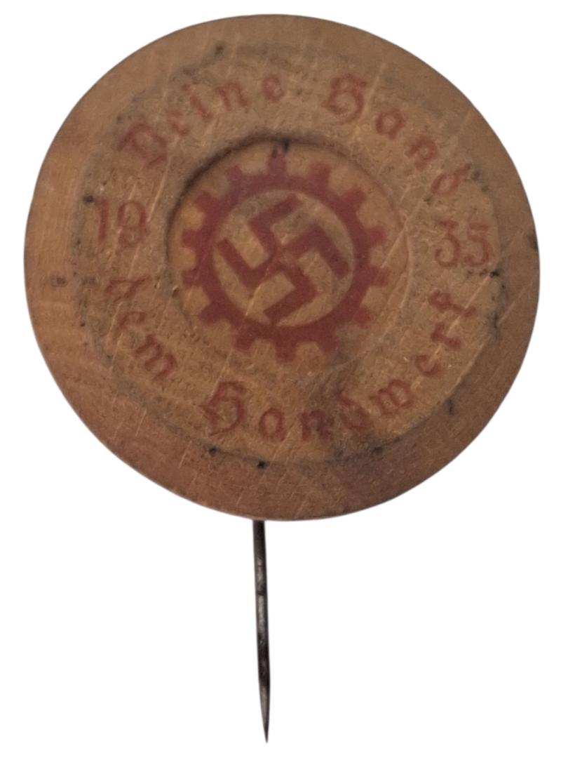 German 1935 Deine Hand dem Handwerk DAF Wood Tinnie