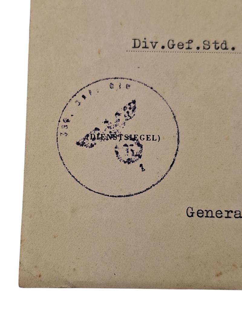 Iron cross second class award document to Gefreiten Richard Claesges