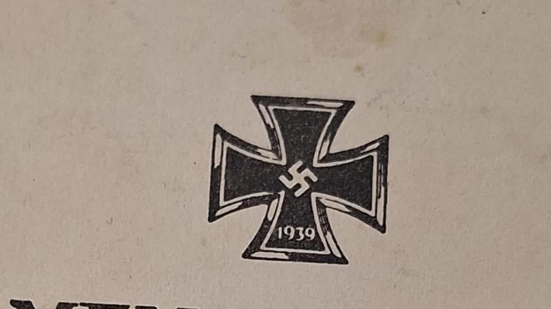 Iron cross second class award document to Gefreiten Richard Claesges