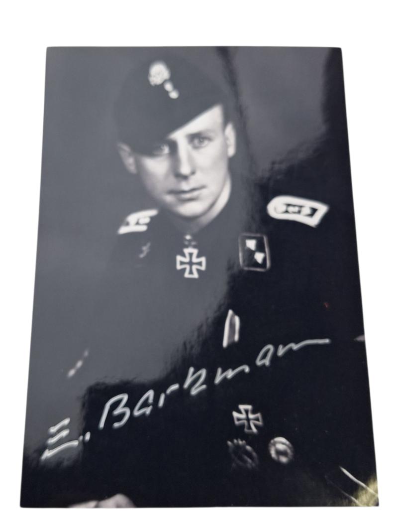 A photo with an original  Postwar signature by Ernst Barkmann