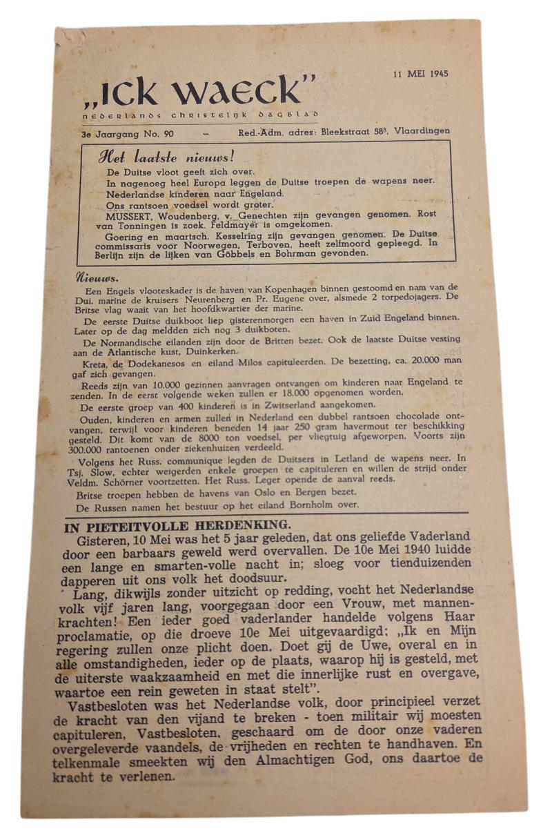 Dutch liberation flyer May 11, 1945
