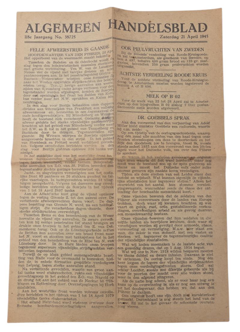 a small Dutch ww2 newspaper in nice used condition the 