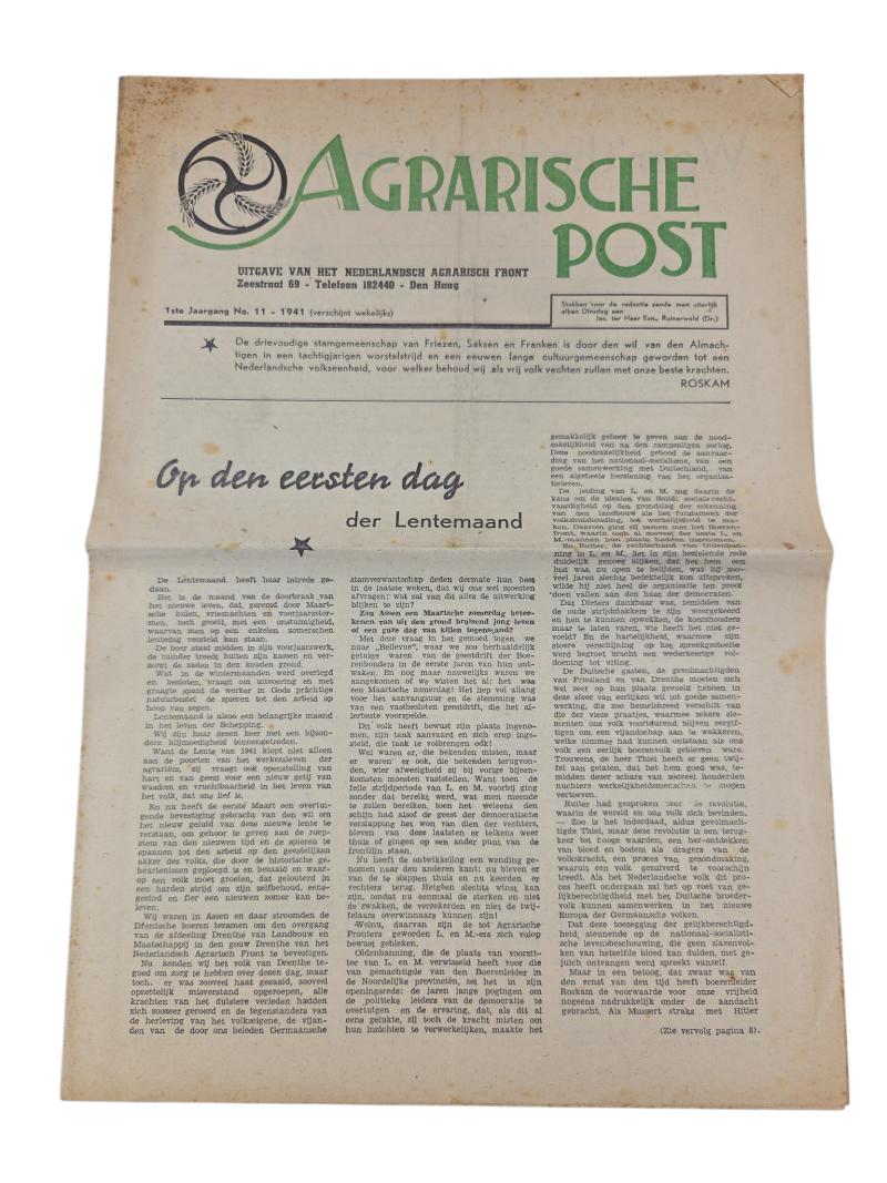 Original WWII Dutch Magazine Agrarische Post (1941)