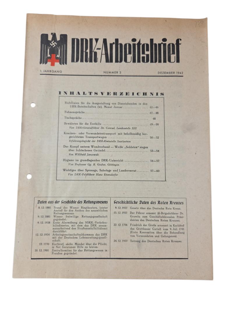 Rare WWII Document – DRK-Arbeitsbrief, Dec 1942