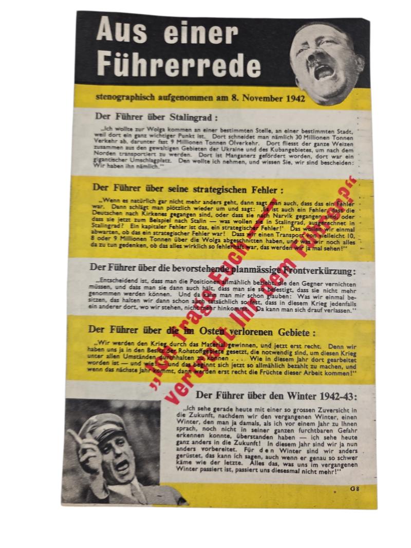 a american ww2 propaganda drop flyer