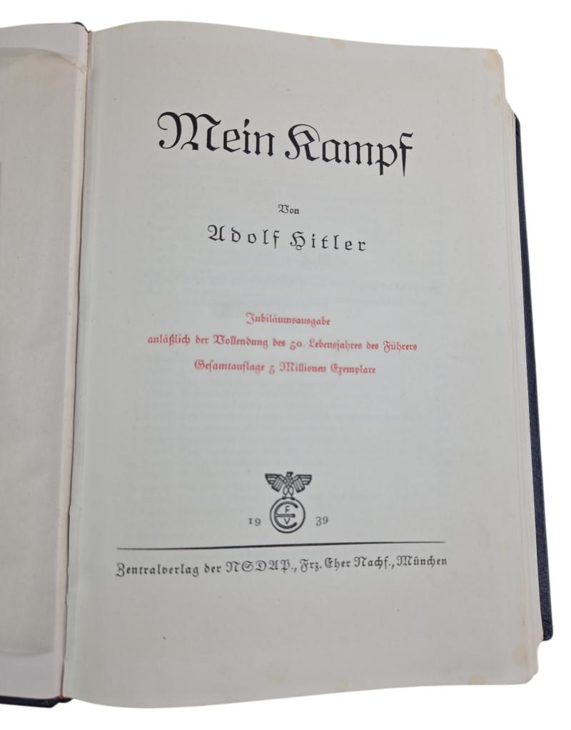 a rare German edition of Mein Kampf from 1939, published for the 50th birthday of Adolf Hitler.