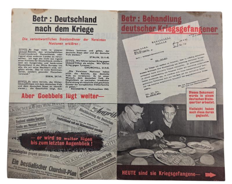 a american ww2 propaganda drop flyer in german language