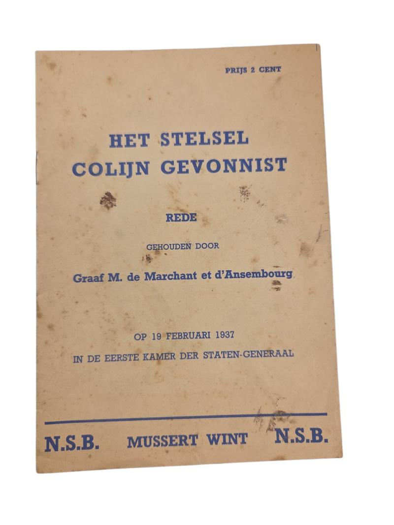 Original Dutch political pamphlet from 1937