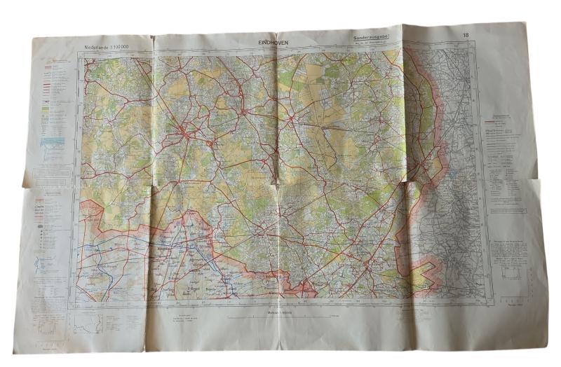 German WWII Police Regiment 3 map of Eindhoven and surroundings