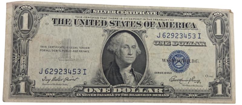 American 1 dollar bill from WWII