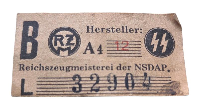 a waffen ss rzm label
